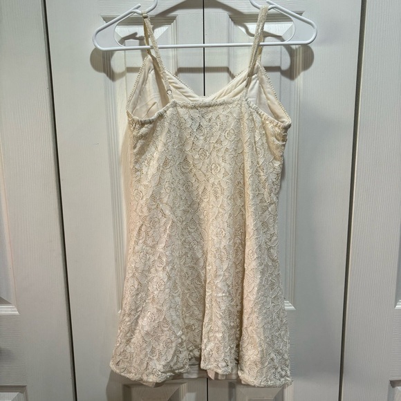FOREVER 21 Women’s Floral Lace Adjustable Spaghetti Strap Dress - white, size S - Picture 6 of 7